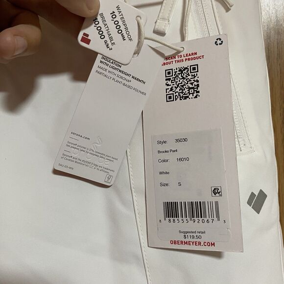 NWT Obermeyer Girl’s Small (8) Brooke Snow Pants White - Picture 6 of 7